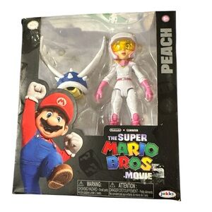 Nintendo Super Mario Bros Movie Peach Figure - White and Pink